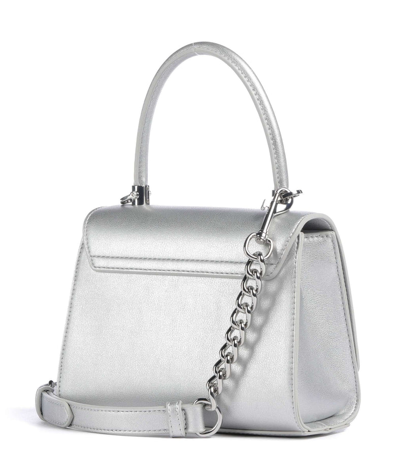Love Moschino Bold Love Laminated Crossbody bag metallic silver