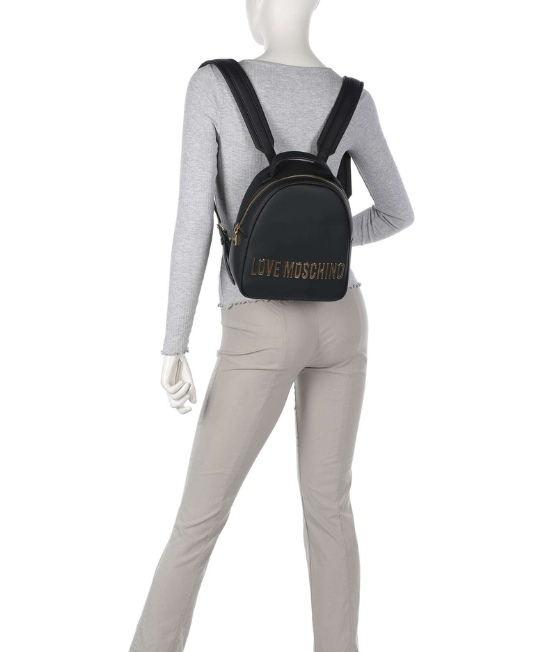 Love Moschino Bold Love Laminated Backpack nero