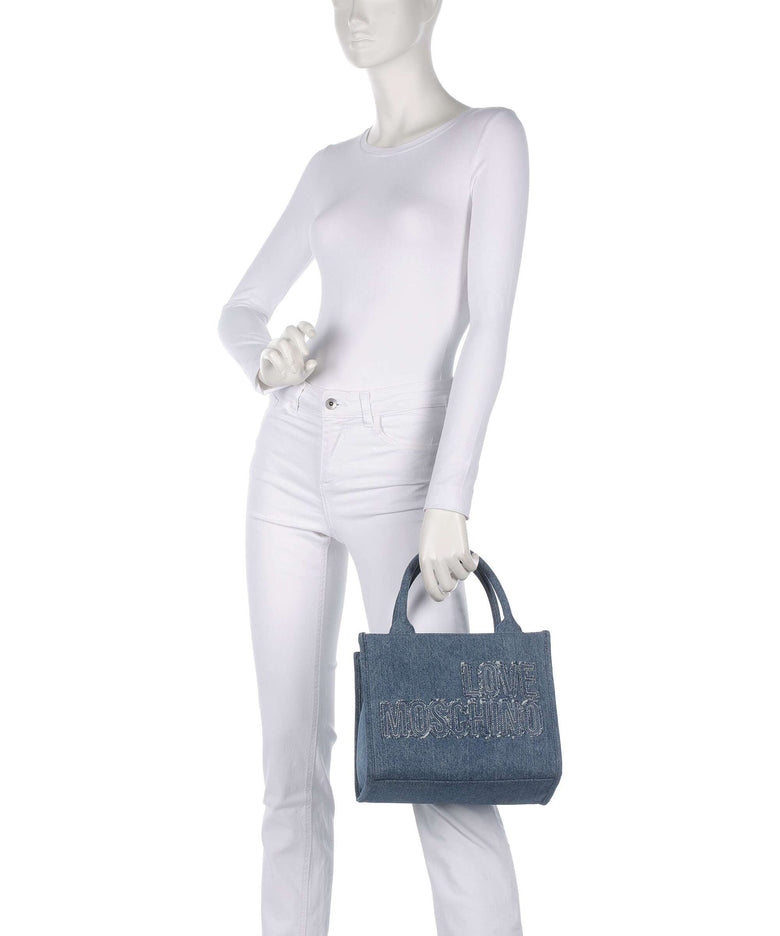 Love Moschino Denim Handbag blu