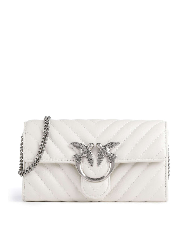 Pinko Love One Wallet bianco seta/old silver