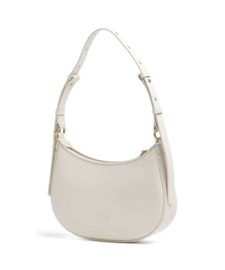 Pinko Half Moon Mini Shoulder bag bianco seta/antique gold