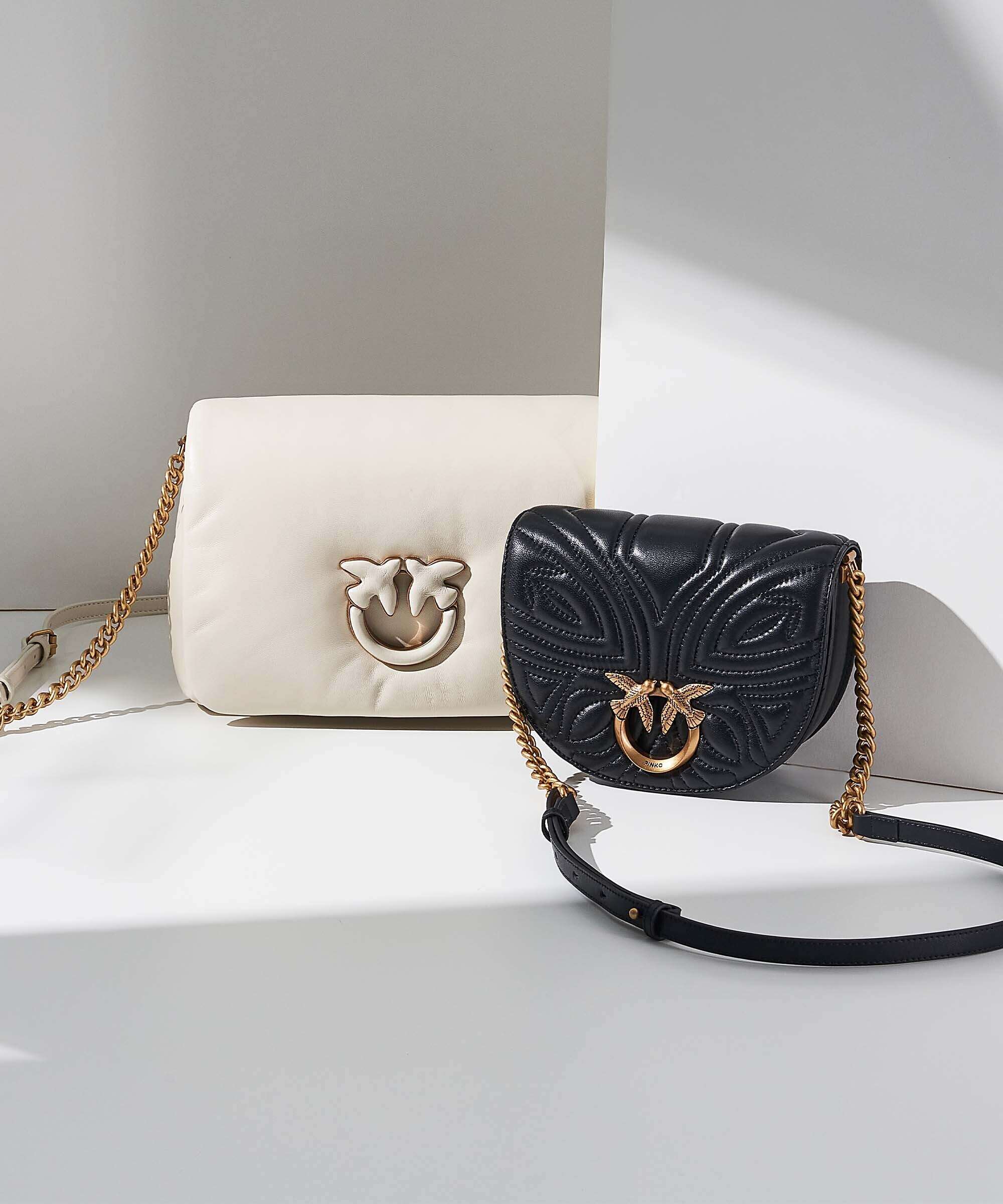 Pinko Love Click Puff Classic Crossbody bag bianco/block color
