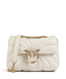 Pinko Love Puff Mini Taška cez rameno bianco seta/antique gold