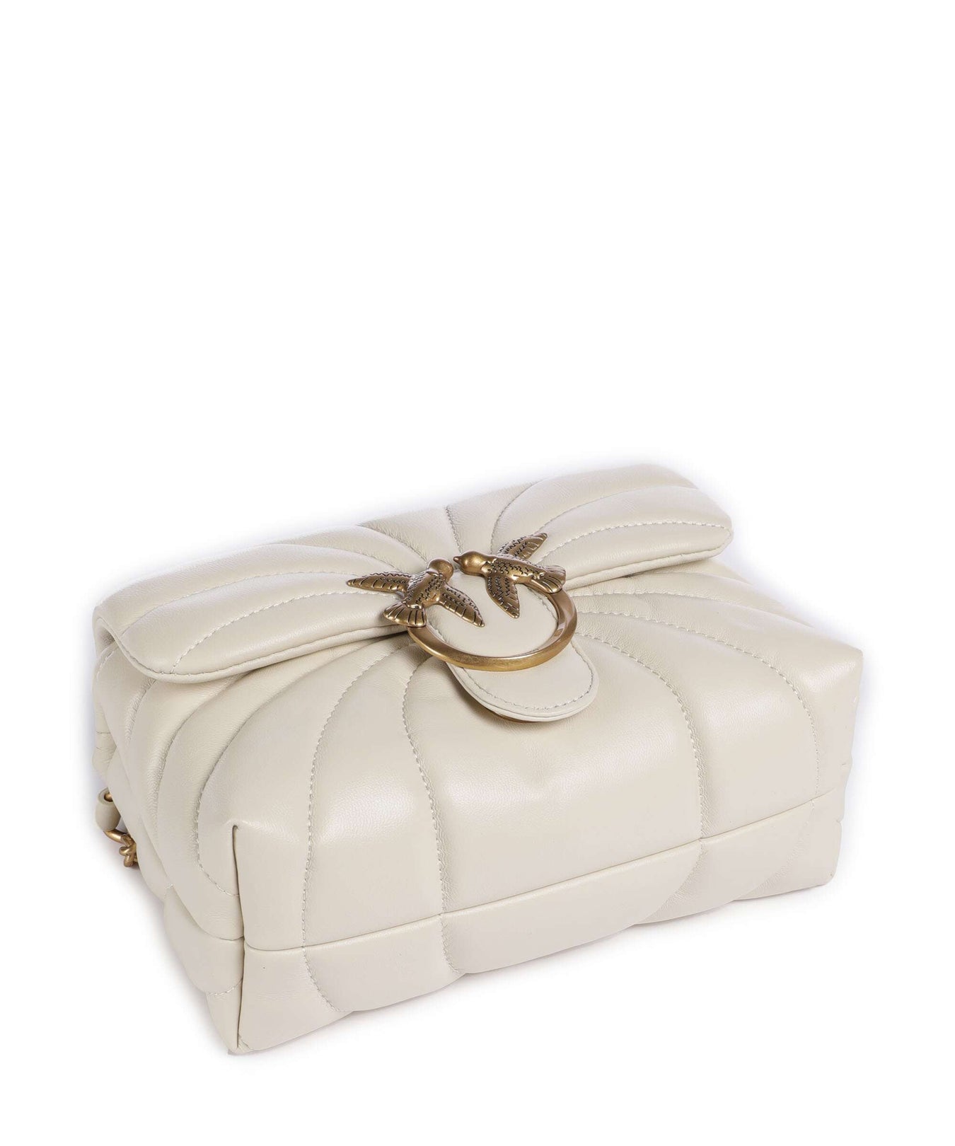 Pinko Love Puff Mini Shoulder bag bianco seta/antique gold