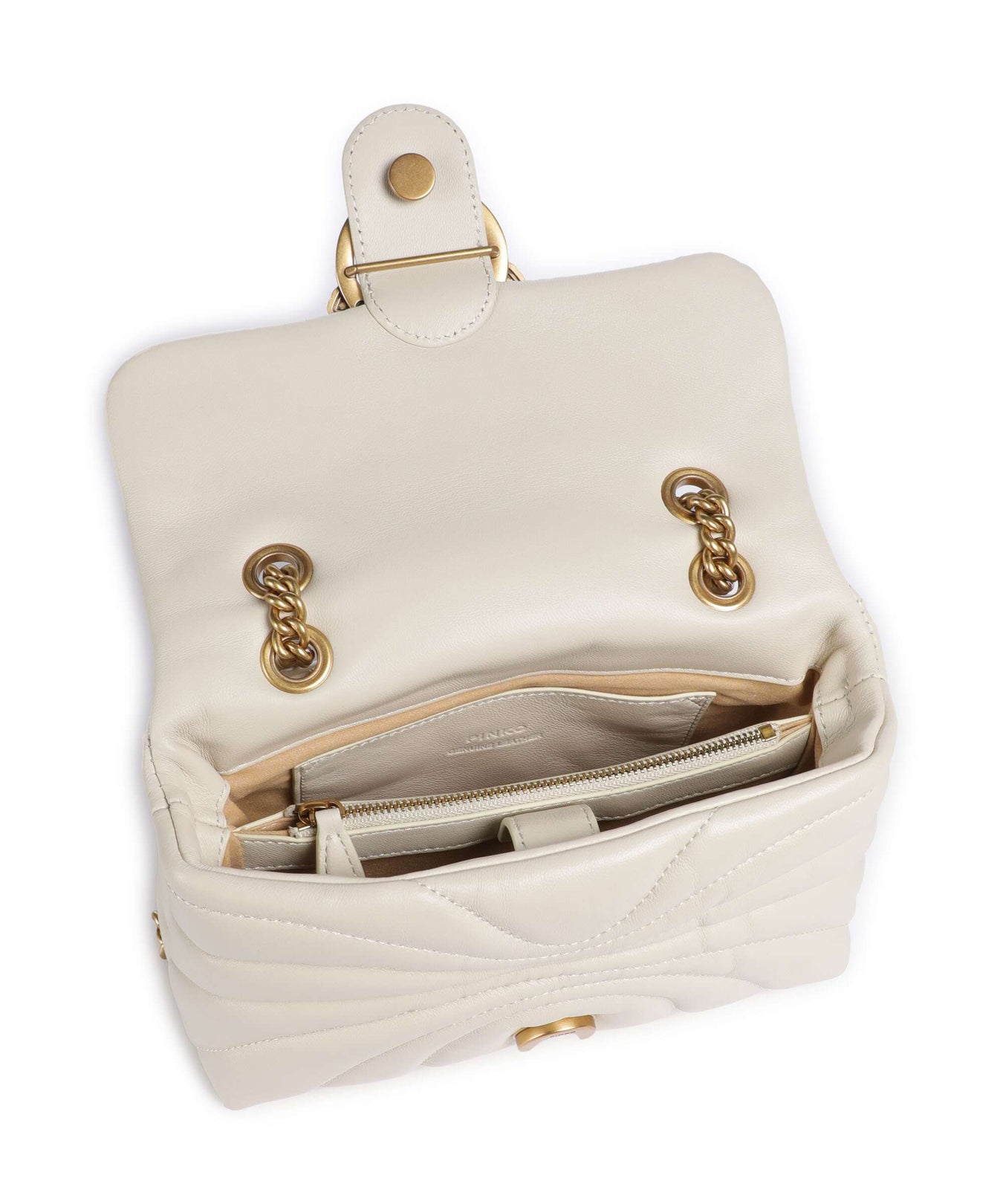 Pinko Love Puff Mini Shoulder bag bianco seta/antique gold