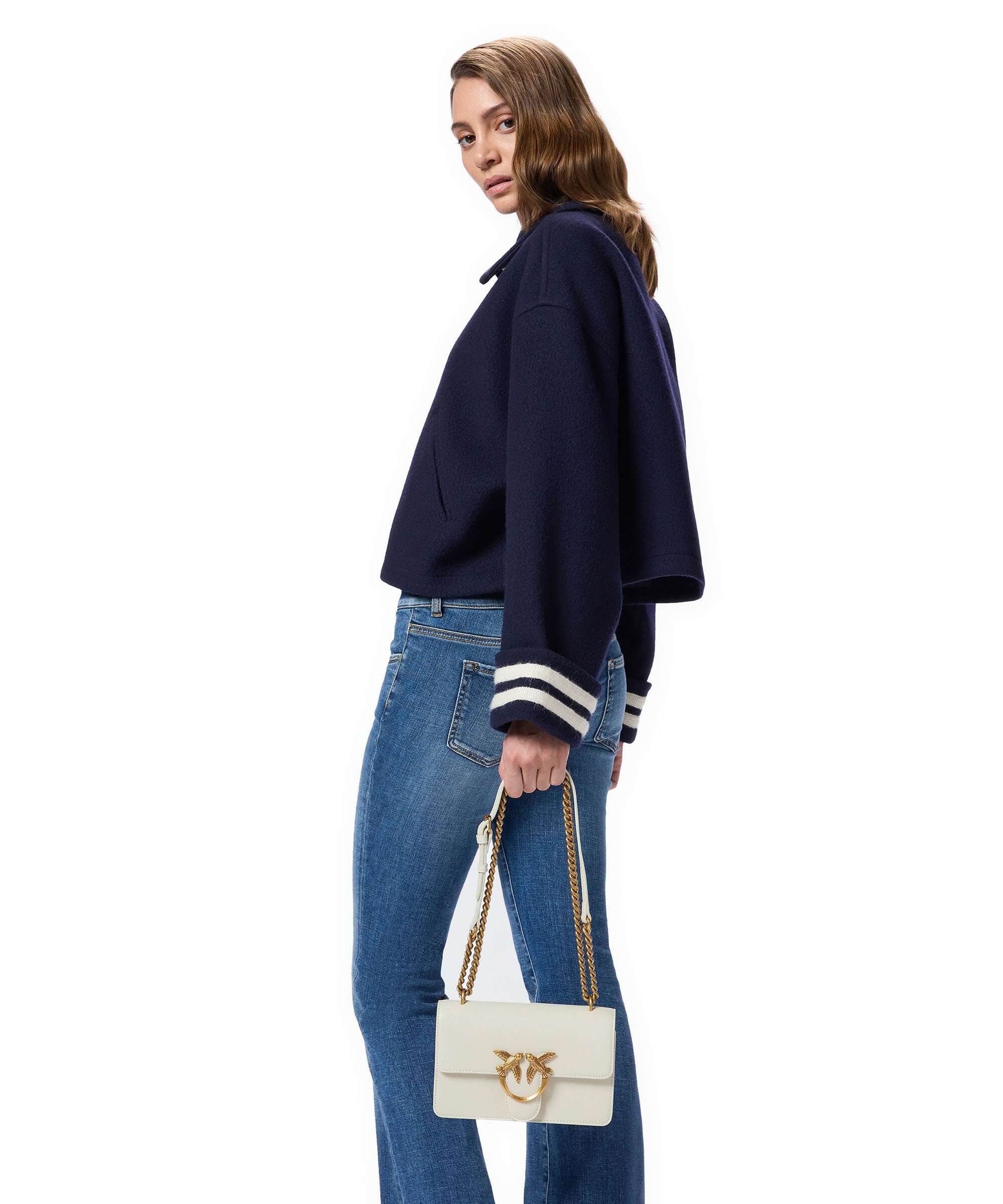 Pinko Love One Mini Shoulder bag beige/grigio fumo/antique gold