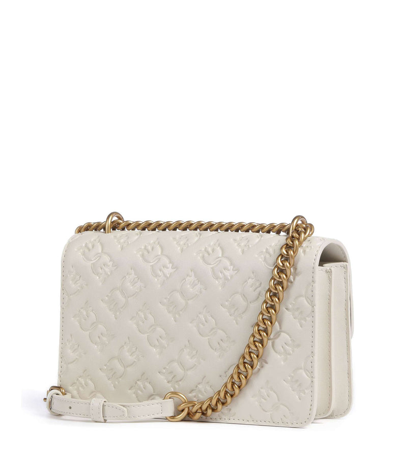 Pinko Love One Mini Shoulder bag bianco seta/antique gold