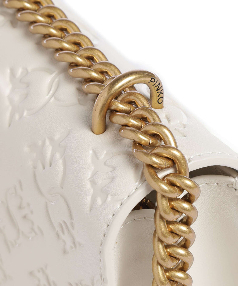 Pinko Love One Mini Shoulder bag bianco seta/antique gold