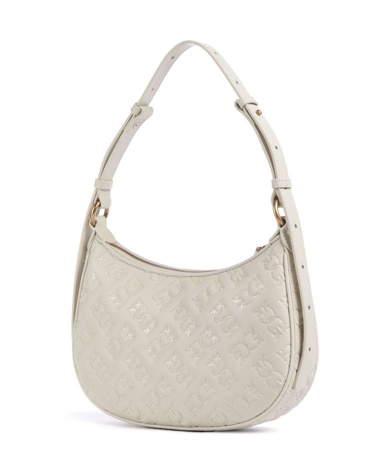 Pinko Half Moon Mini Shoulder bag bianco seta/antique gold
