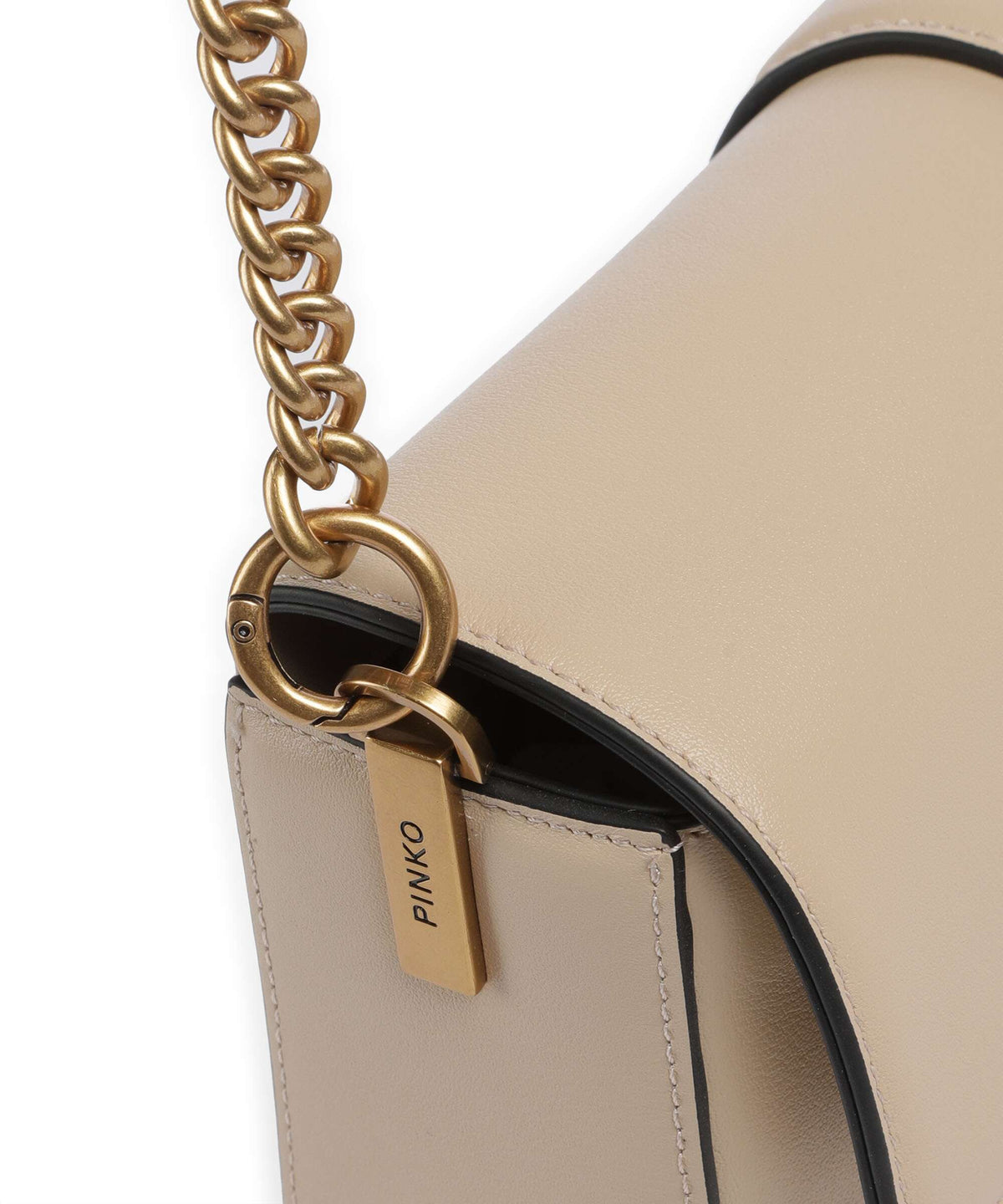 Pinko Love One Classic Slouchy Shoulder bag beige/grigio fumo/antique gold