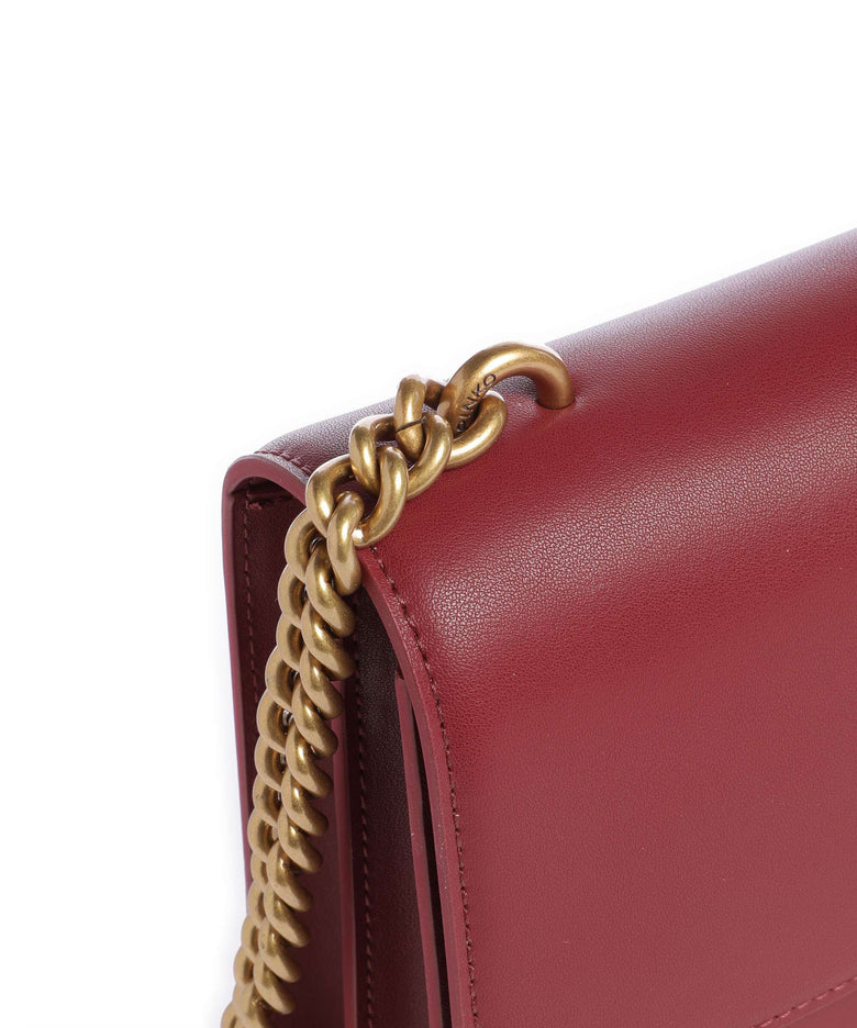 Pinko Love One Classic Crossbody bag bordeaux merlot/antique gold