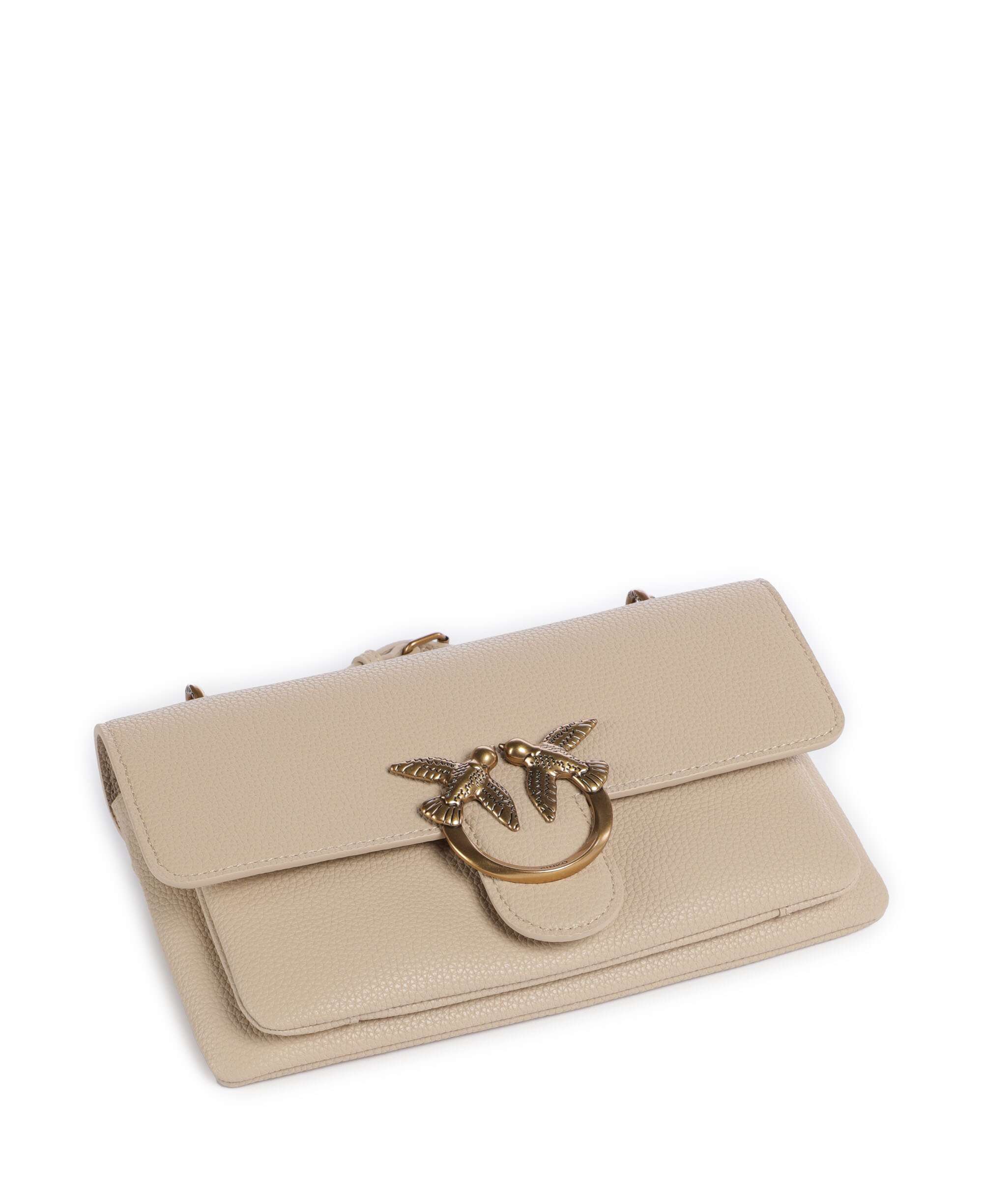 Pinko Love Soft Mini Shoulder bag beige/grigio fumo/antique gold