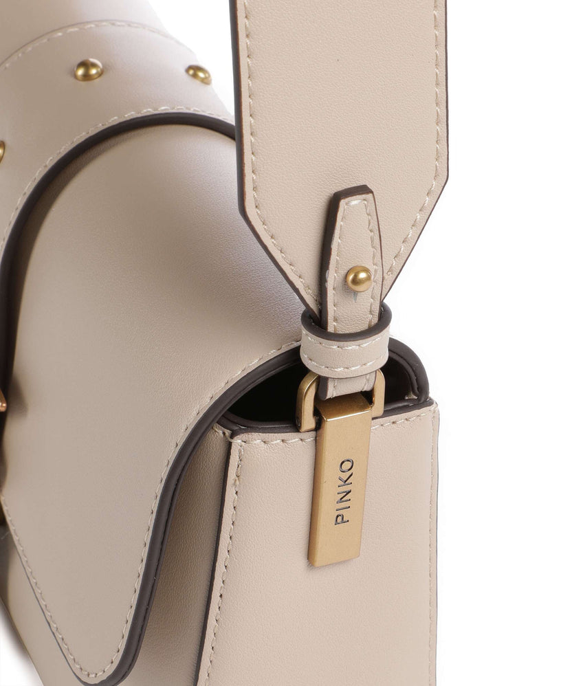 Pinko Love One Mini Slouchy Shoulder bag beige/grigio fumo/antique gold