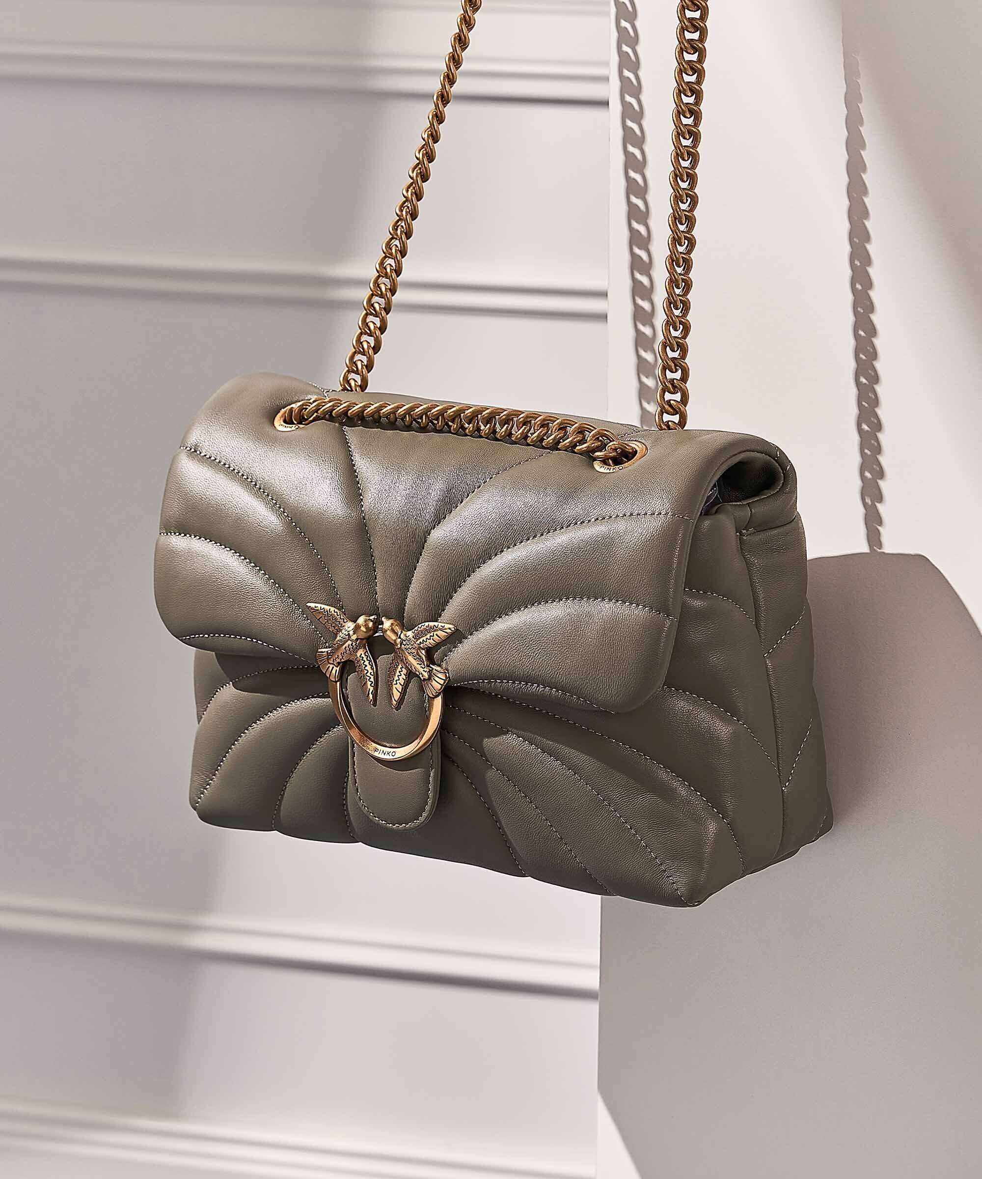 Pinko Love Puff Classic Shoulder bag verde vertiver/antique gold