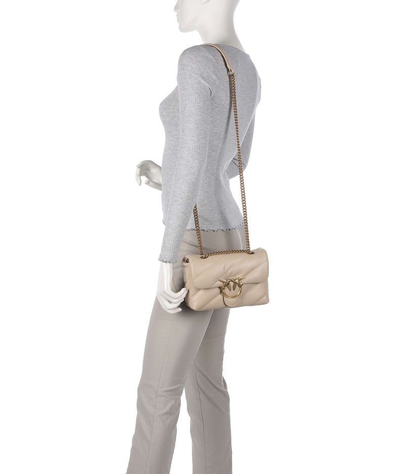 Pinko Love Puff Mini Shoulder bag beige/grigio fumo/antique gold