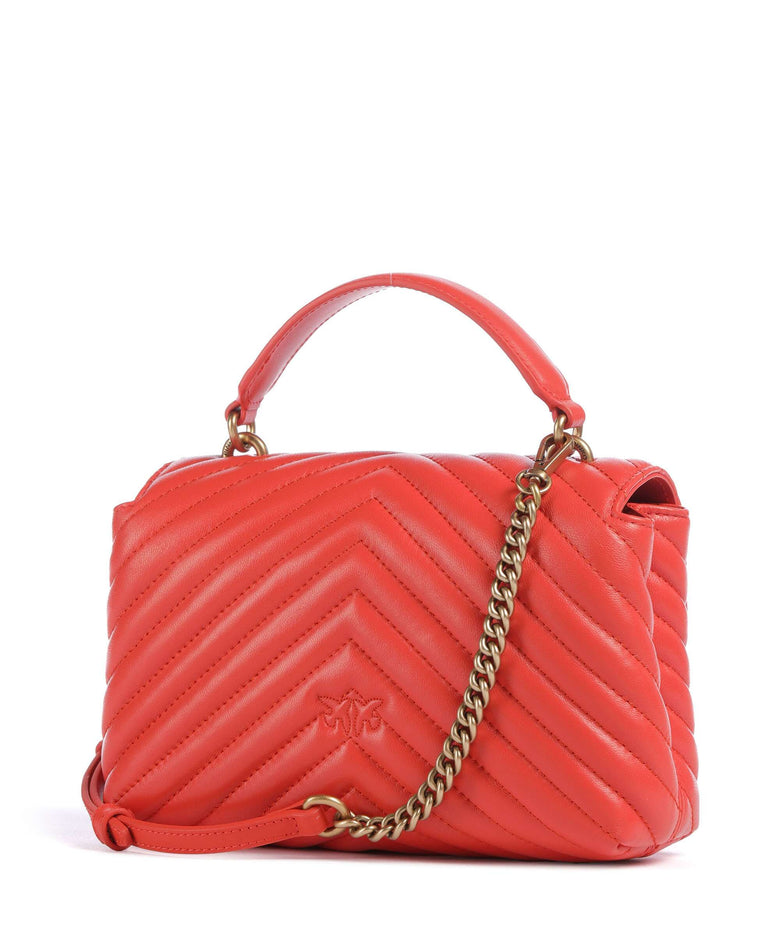 Pinko Love Lady Puff Mini Handbag rosso mandarino/antique gold
