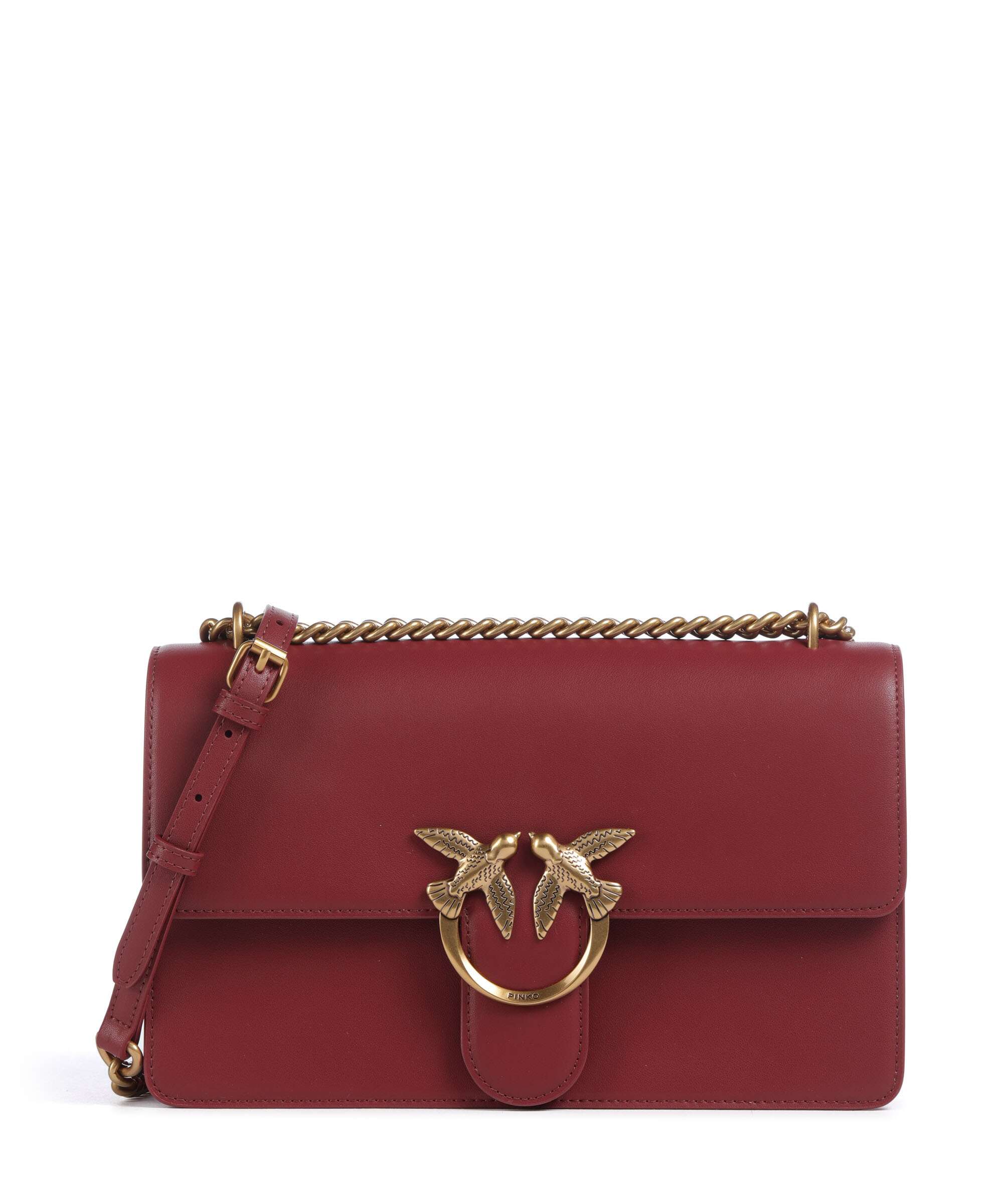 Pinko Love One Classic Shoulder bag bordeaux merlot/antique gold
