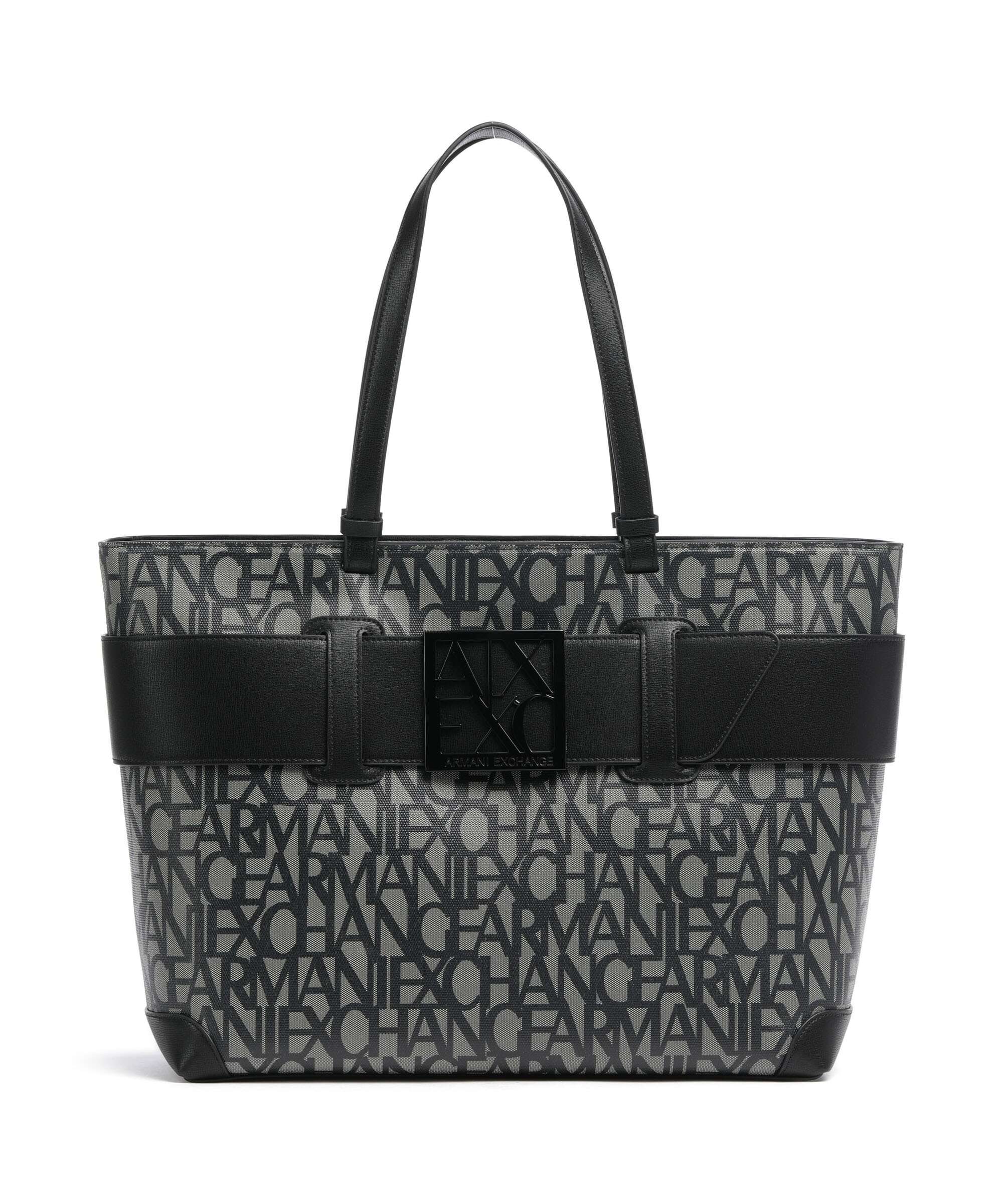 Armani Exchange Susy M Tote bag beige/navy stripes