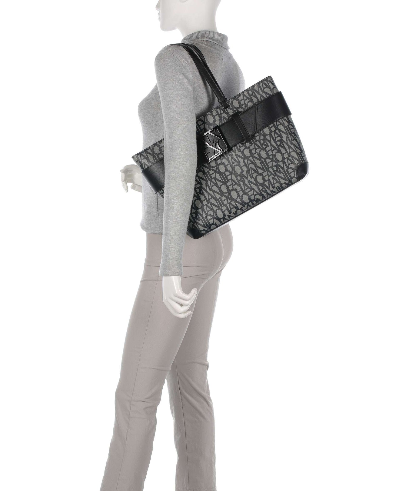 Armani Exchange Susie M Tote bag beige/navy stripes