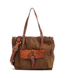 Campomaggi Shopper verde militare/cognac