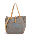 Campomaggi Tote bag verde militare/naturale/ceruleo
