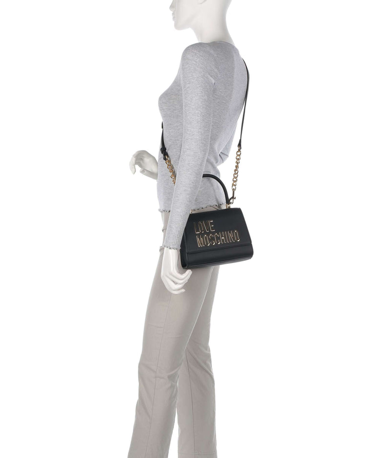 Love Moschino Bold Love Laminated Crossbody bag nero