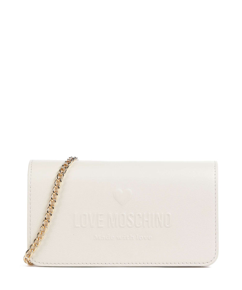 Love Moschino Love Embossed Crossbody bag avorio