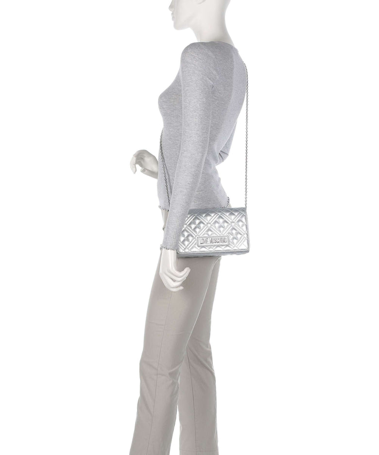 Love Moschino Smart Daily Crossbody bag metallic silver