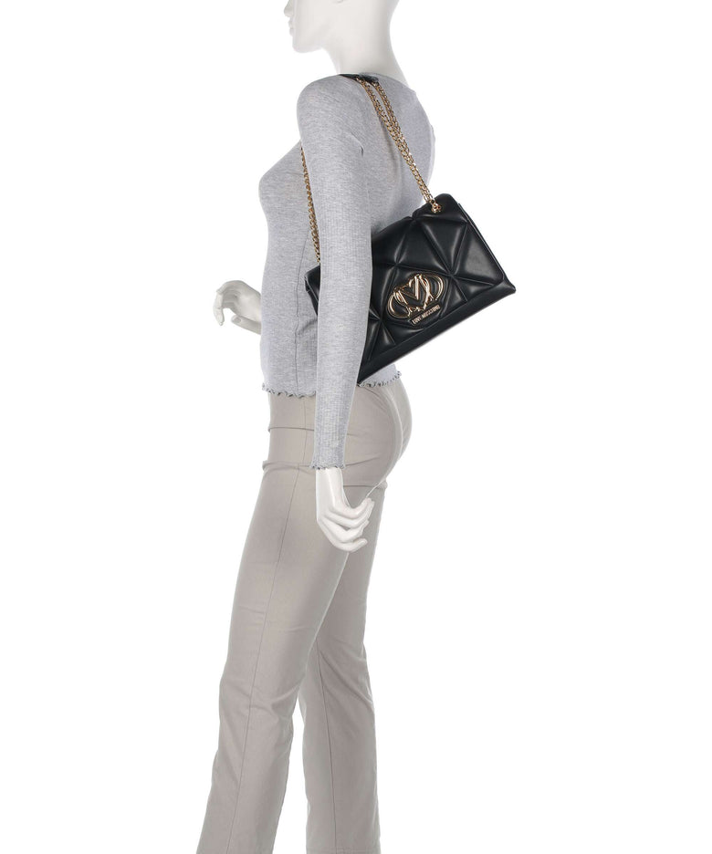 Love Moschino Embossed Q Shoulder bag nero