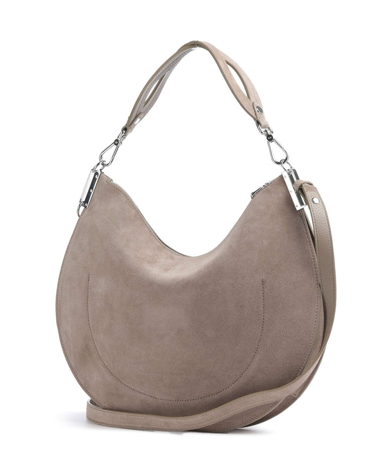 Coccinelle Sunup Suede Shoulder bag warm taupe