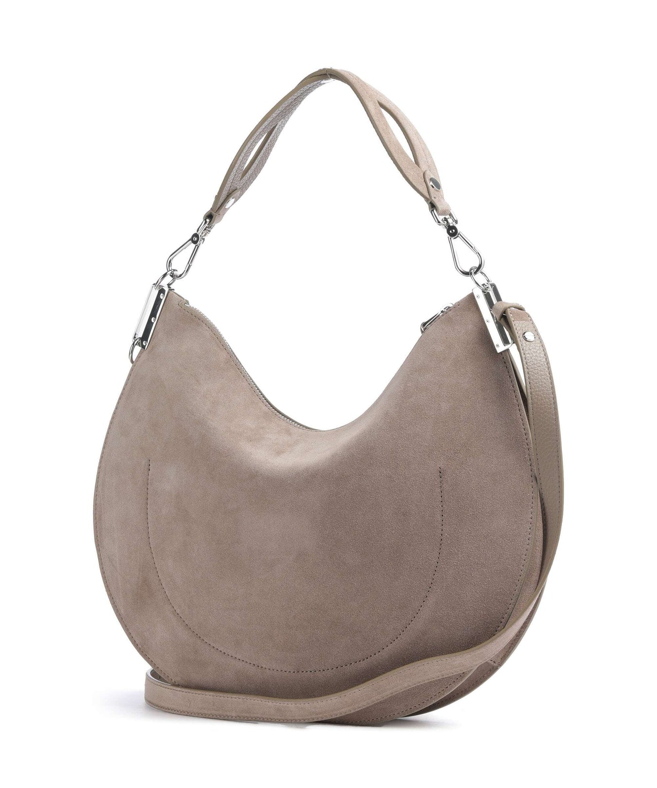 Coccinelle Sunup Suede Shoulder bag warm taupe