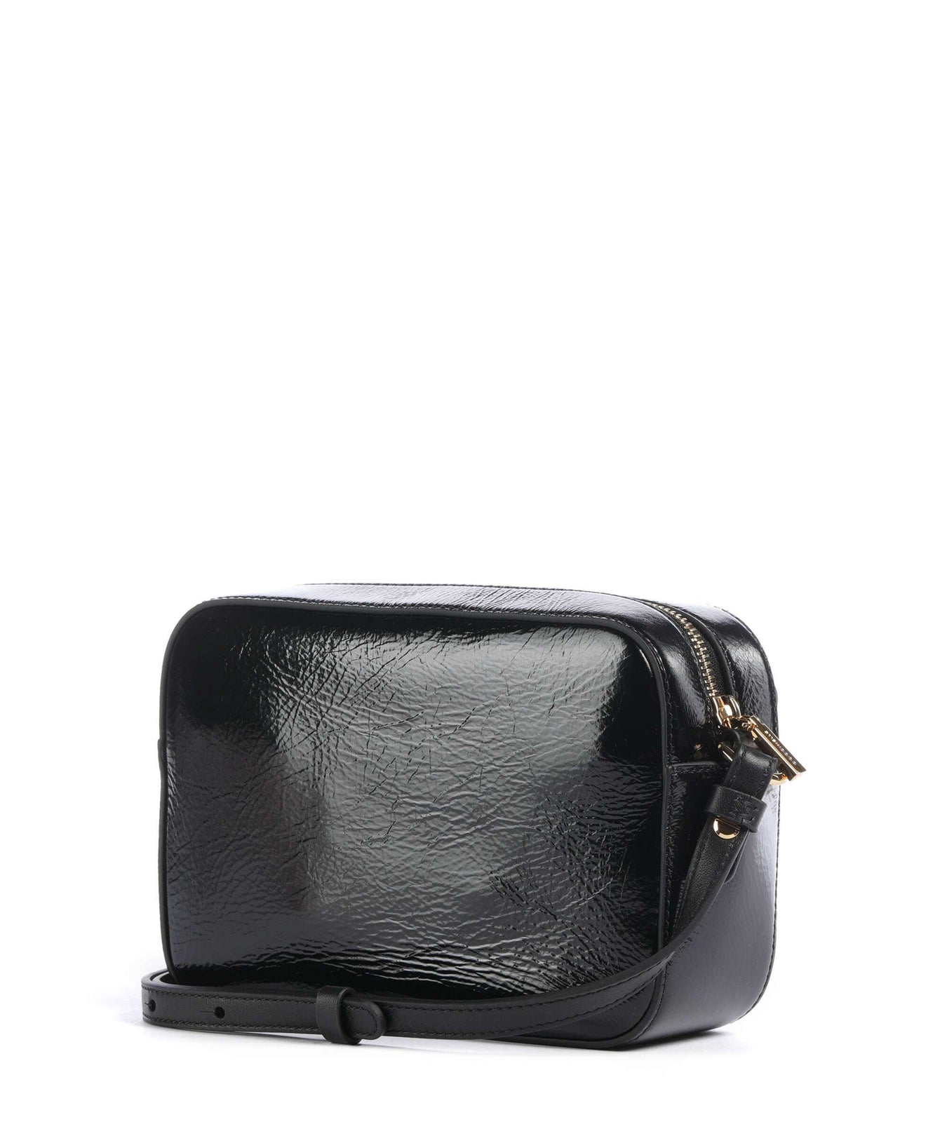 Coccinelle Beat Shiny Wrinkled Crossbody bag noir