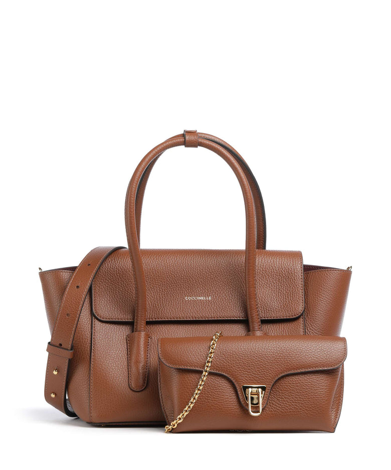 Coccinelle Beat Double Handbag cognac
