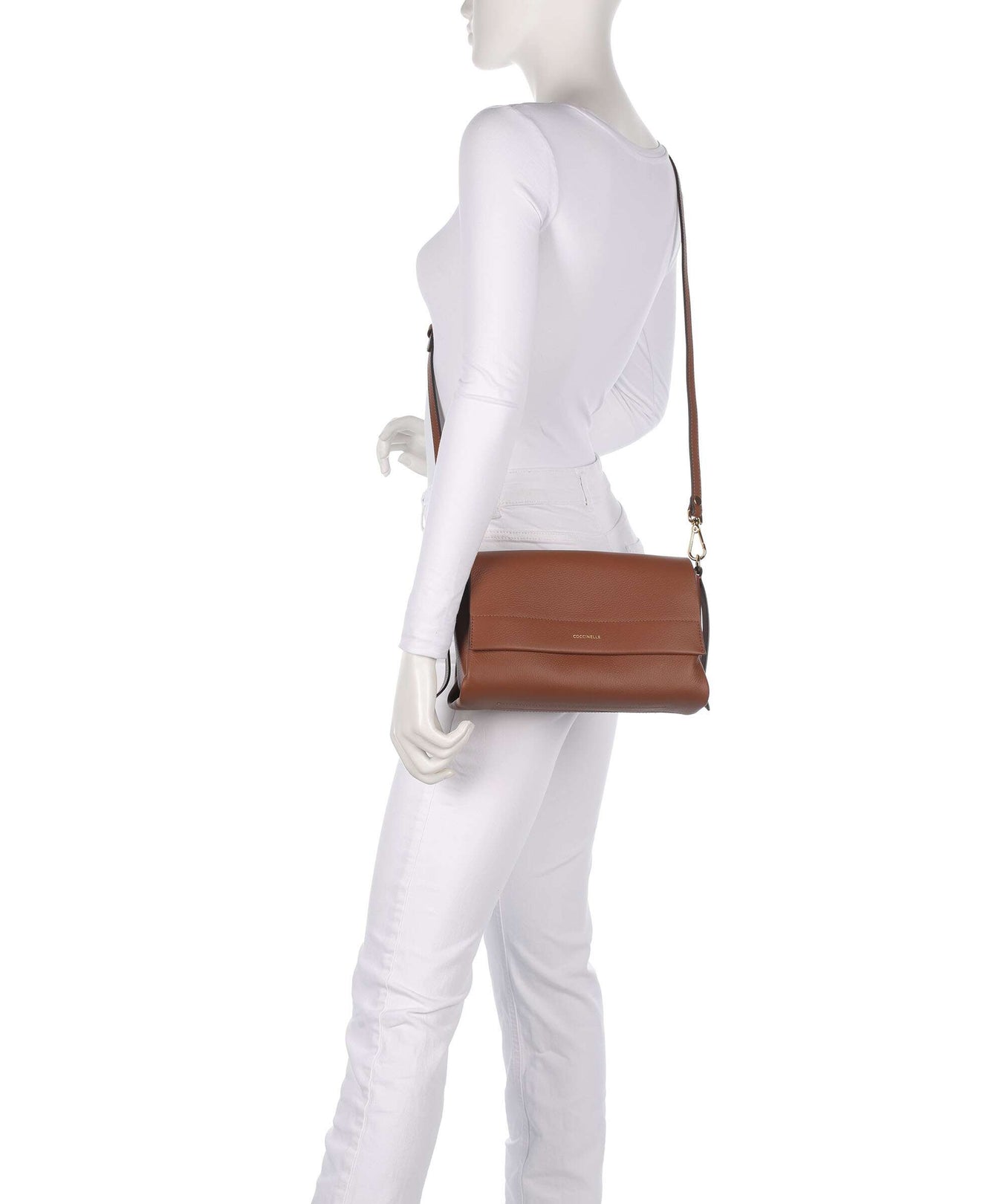 Coccinelle Boheme Grana Double Shoulder bag cognac/noir