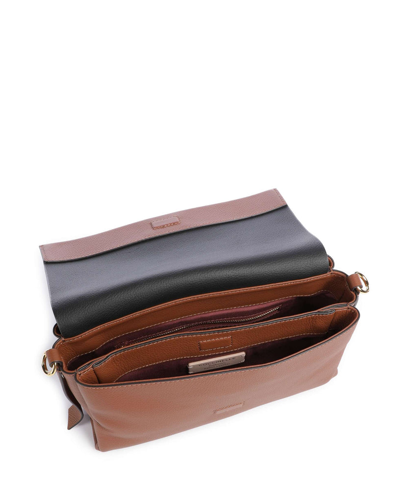 Coccinelle Boheme Grana Double Shoulder bag cognac/noir