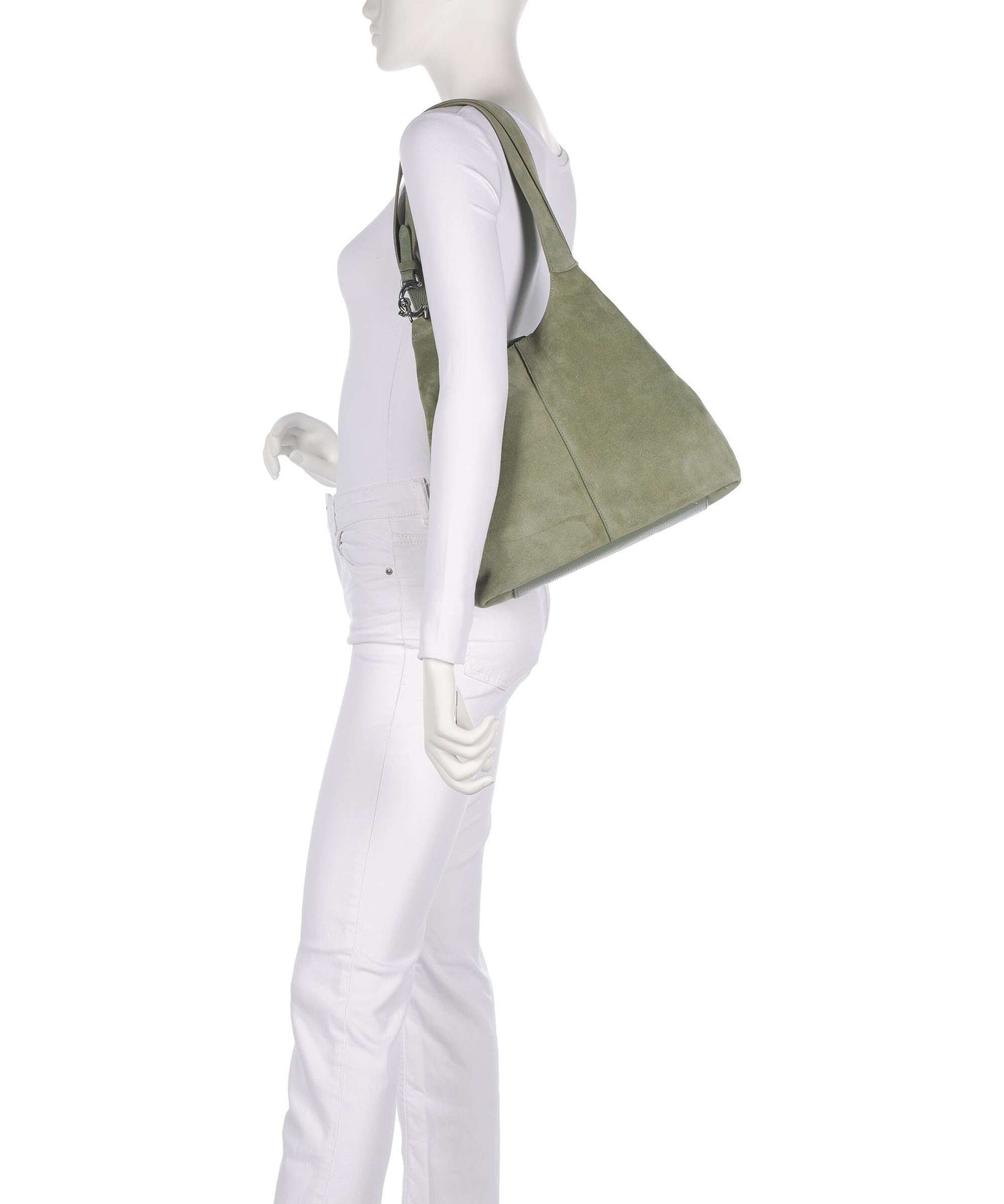 Coccinelle C-Easy Suede Hobo bag greenery