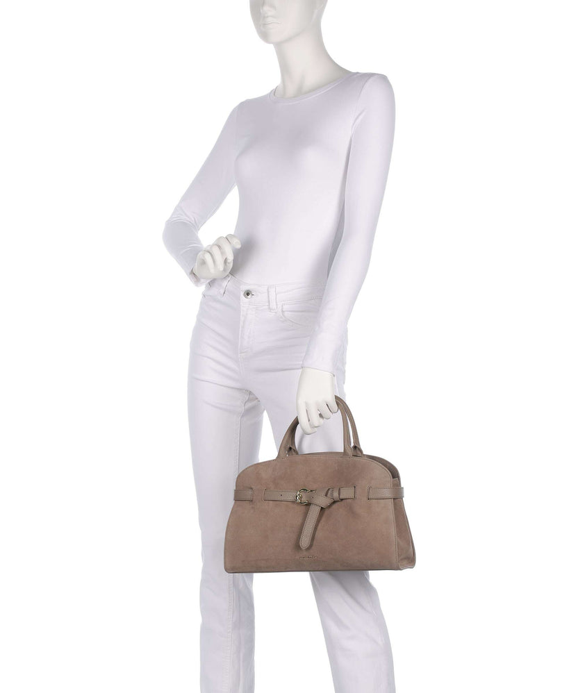 Coccinelle Sabine Suede Handbag warm taupe