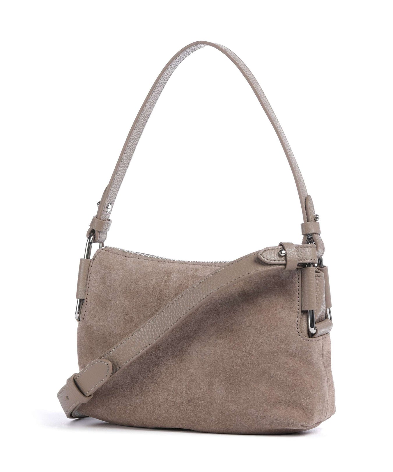 Coccinelle Rebekka Suede Shoulder bag warm taupe