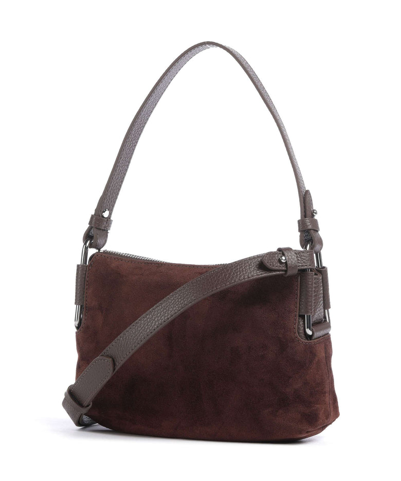 Coccinelle Rebekka Suede Shoulder bag brunette
