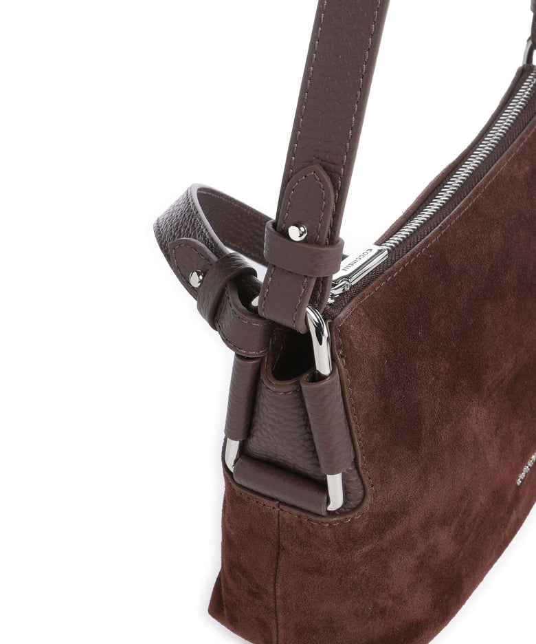 Coccinelle Rebekka Suede Shoulder bag brunette