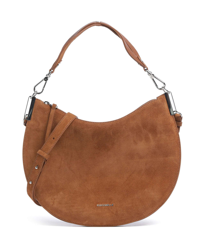 Coccinelle Sunup Suede Hobo bag cognac