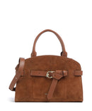 Coccinelle Sabine Suede Handbag cognac