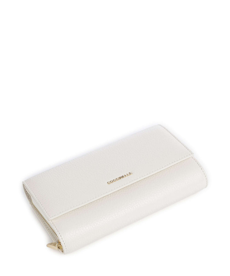 Coccinelle Metallic Soft Wallet pearl
