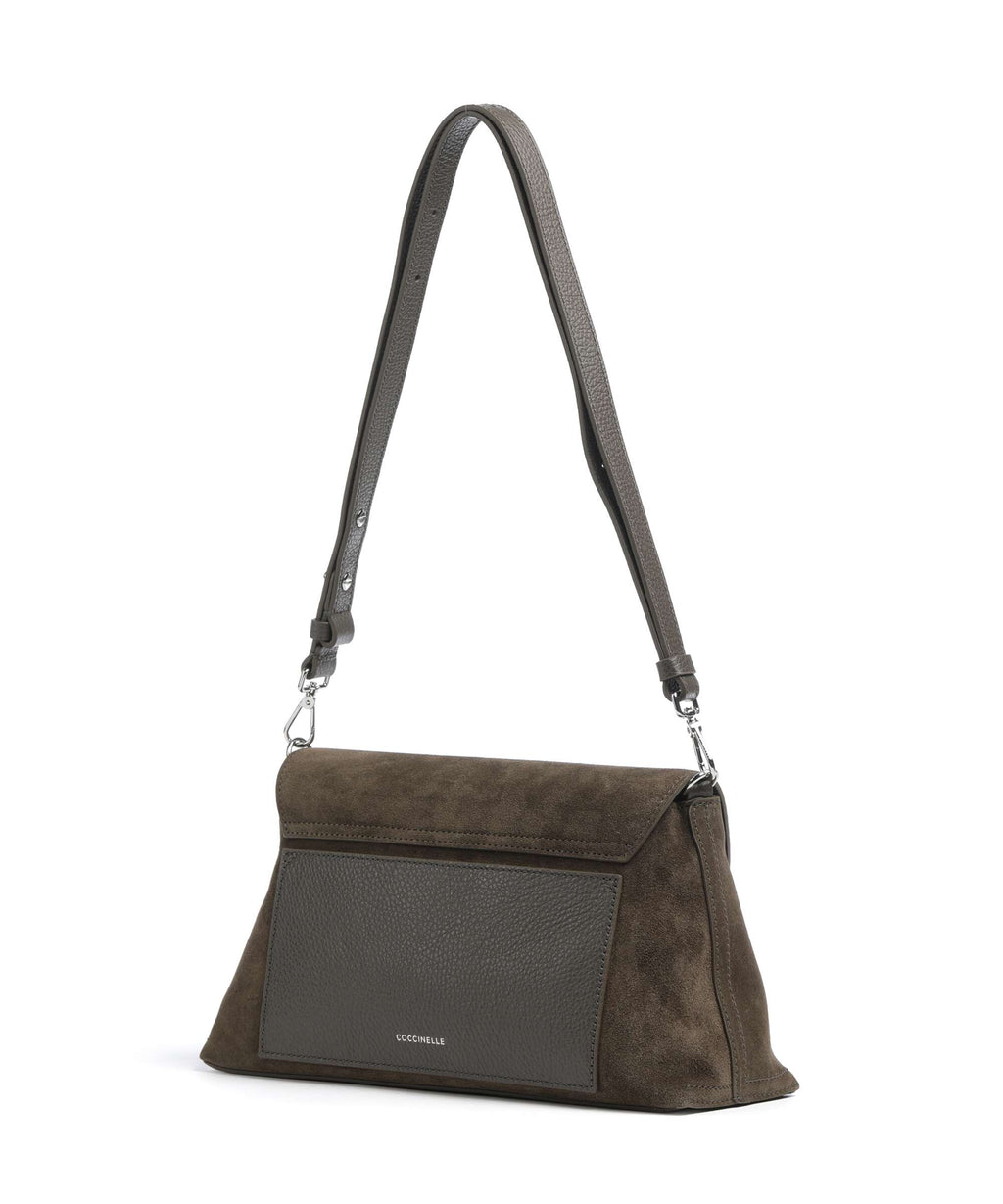 Coccinelle Nikla Suede Shoulder bag fango