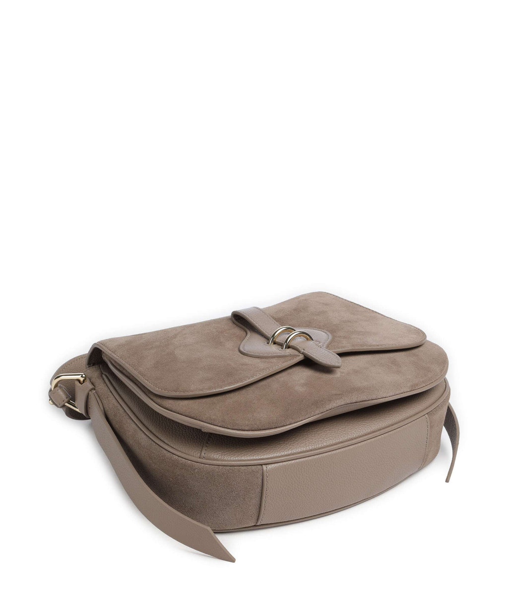 Coccinelle Mavery Suede Handbag warm taupe