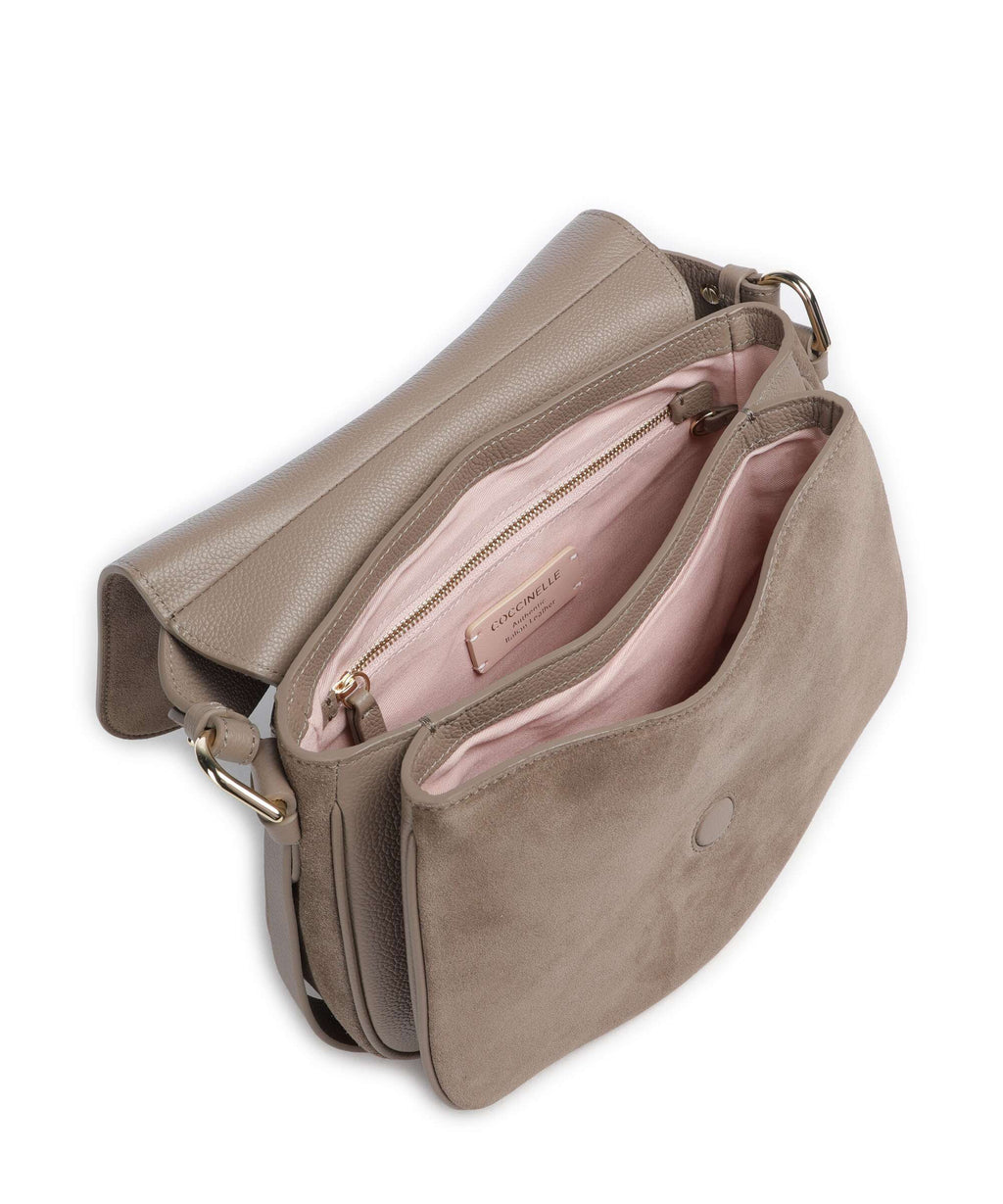 Coccinelle Mavery Suede Handbag warm taupe
