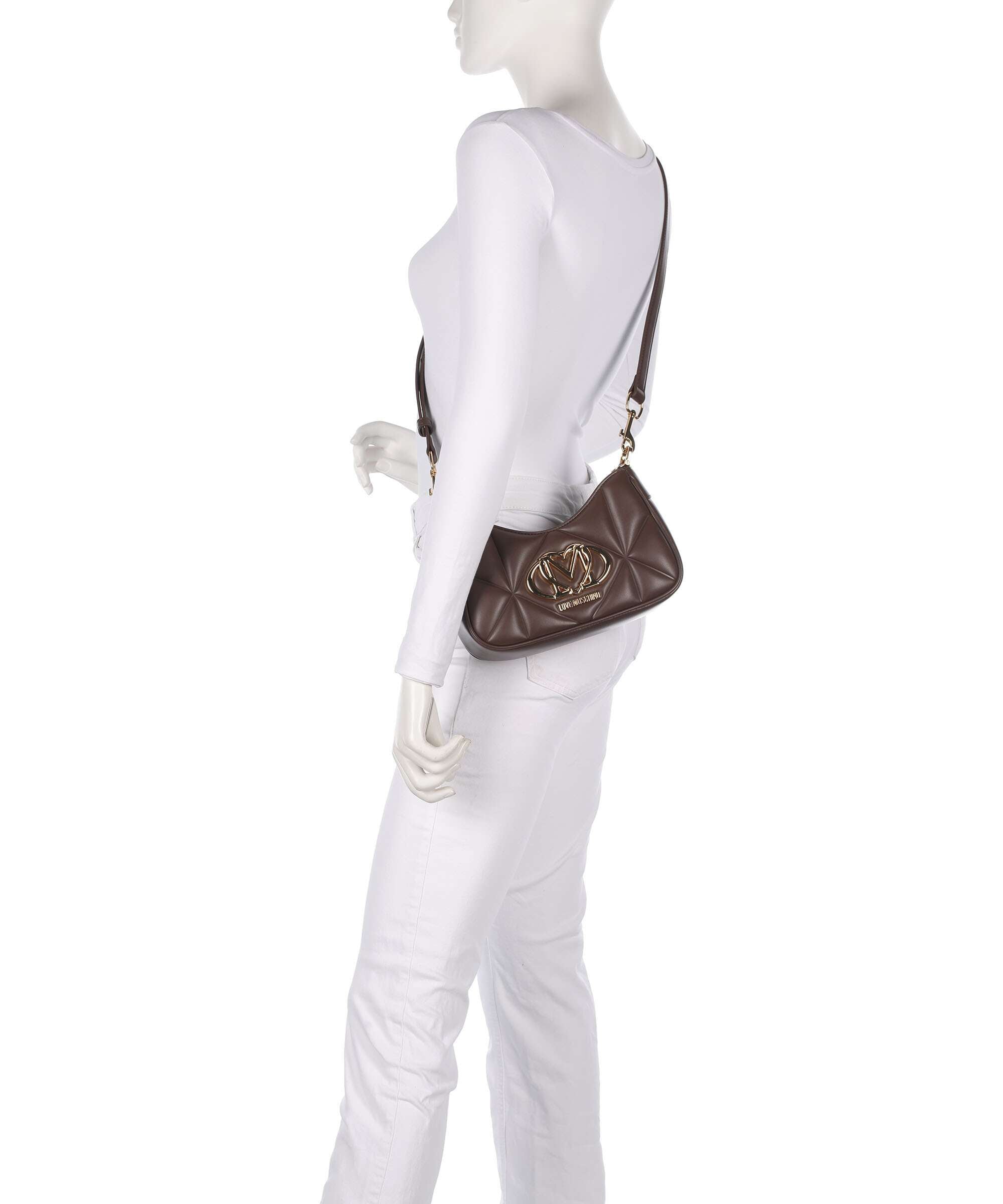 Love Moschino Embossed Q Shoulder bag chocolate