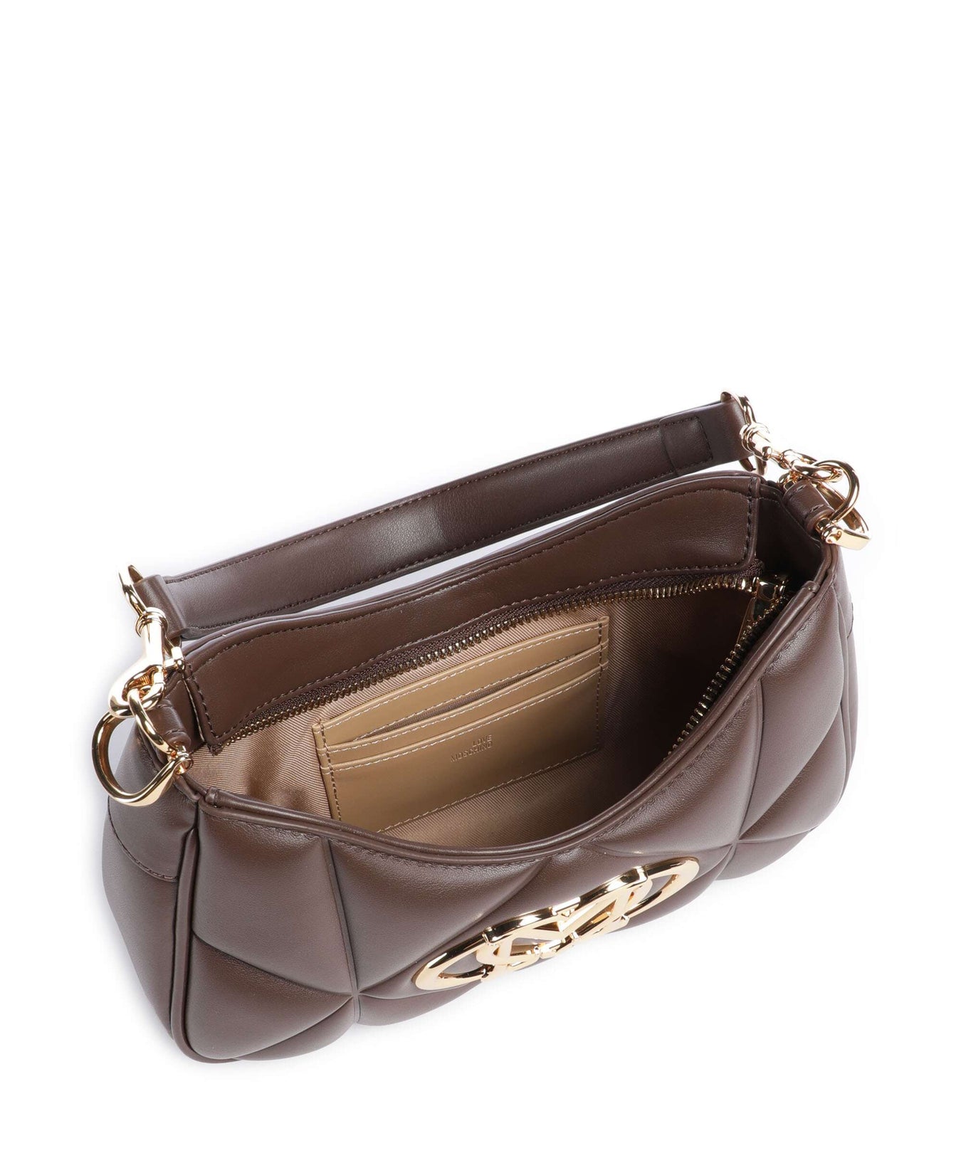 Love Moschino Embossed Q Shoulder bag chocolate