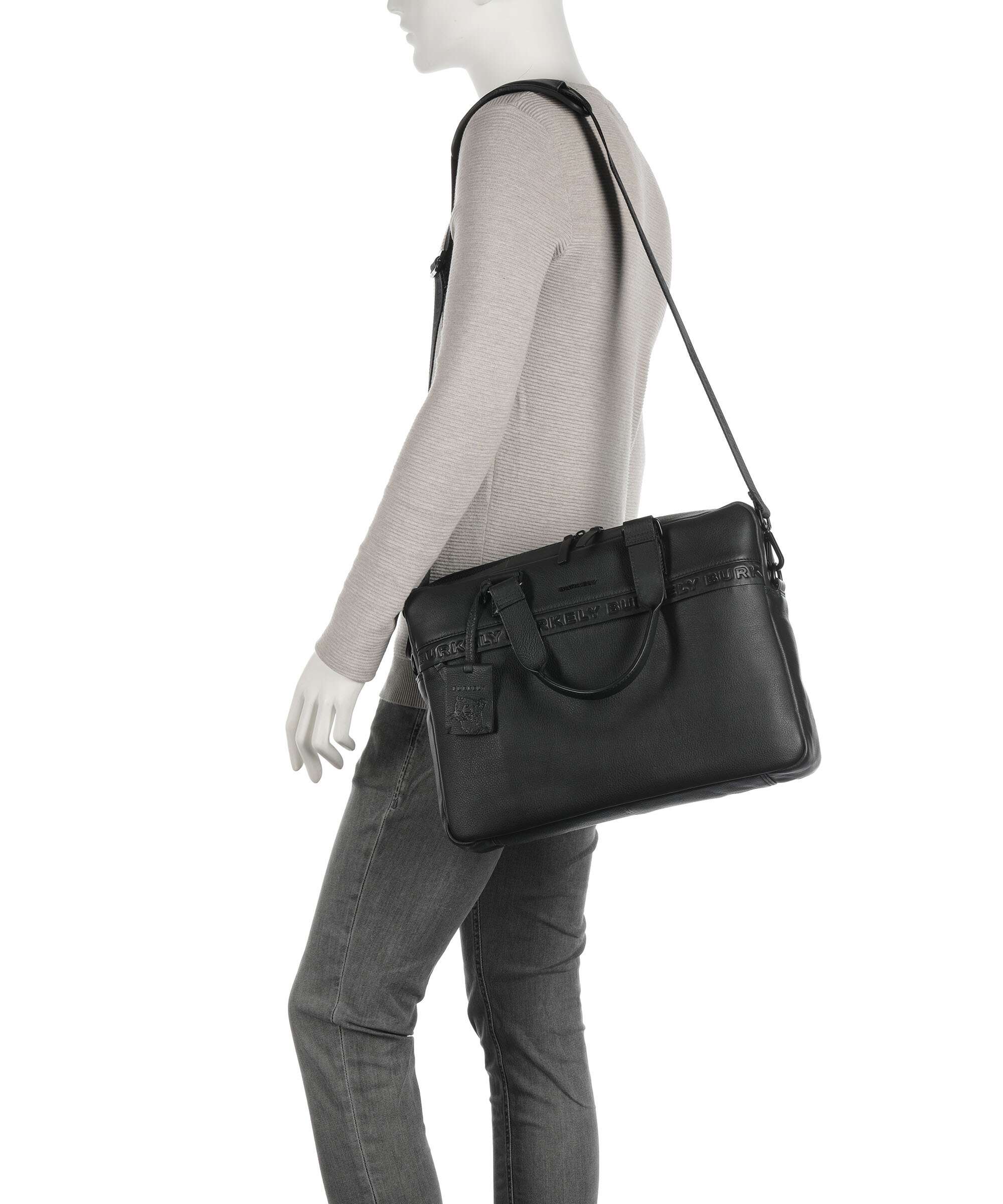 Burkely Minimal Mason Briefcase busy black
