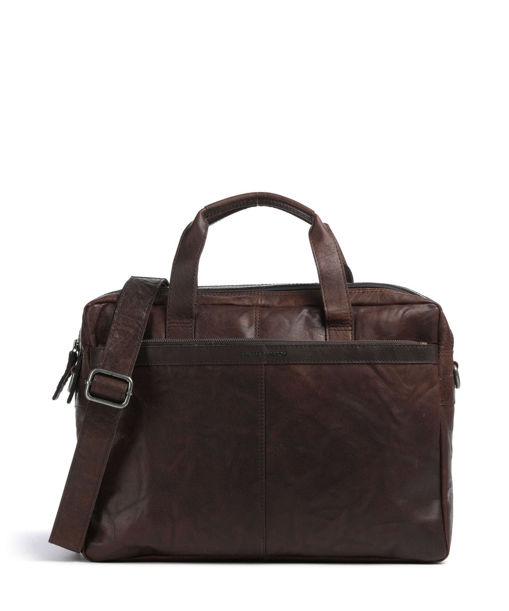 Spikes & Sparrow Bronco Colorado Briefcase dark brown